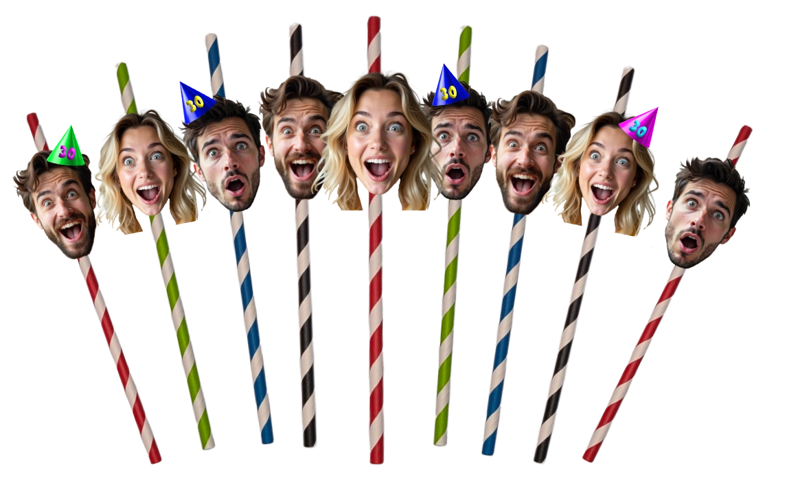 Party Face Straws