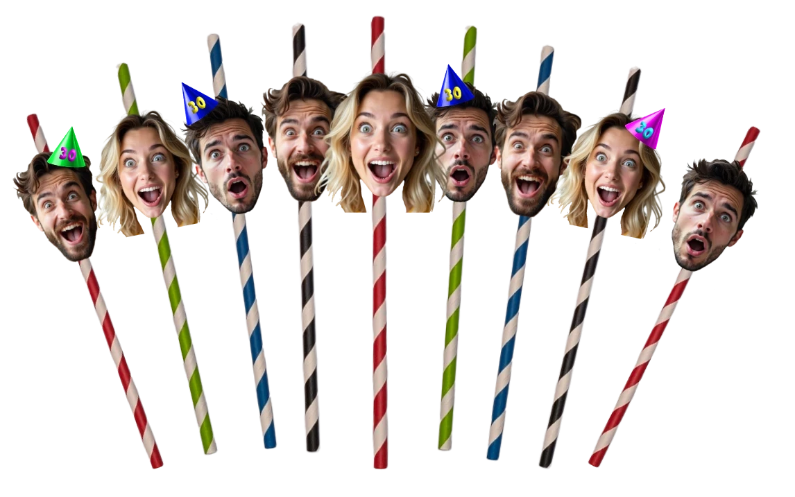 Party photo Face Straws from ukpartymasks