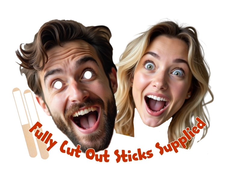 Fully Cut Face Masks with STICKS supplied