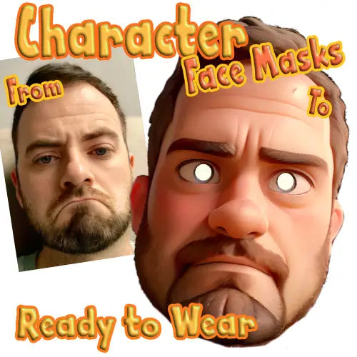 Character Photo Face Masks - Read to Wear elastics fitted