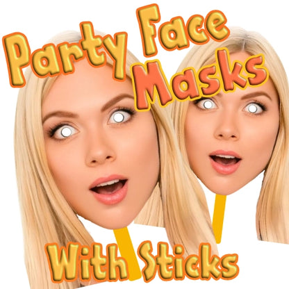 Party Face Masks (Fully Cut) - with Sticks