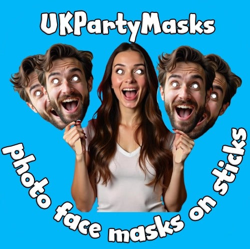 Personalised face mask with eyes on Sticks